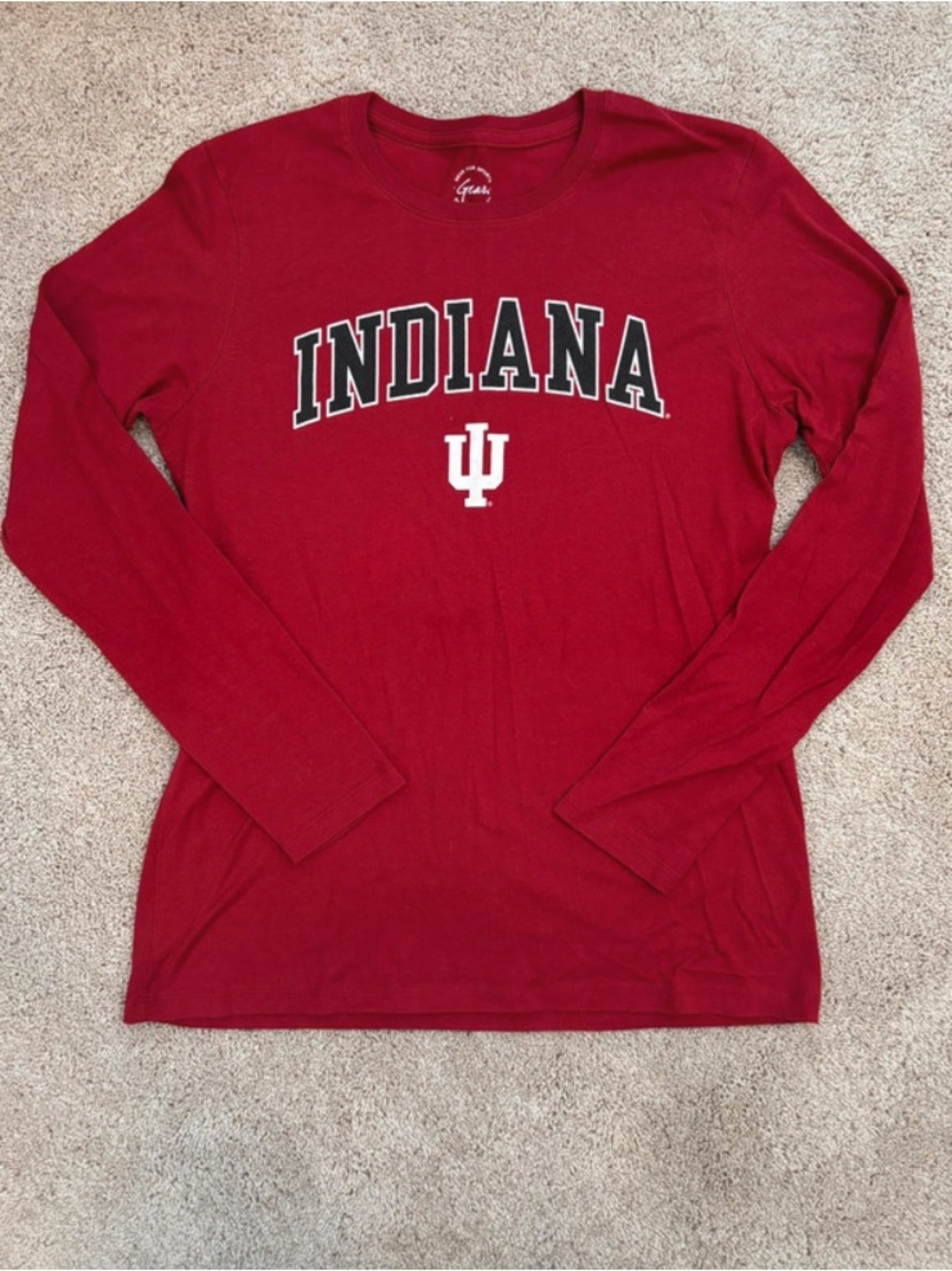 Gear For Sports Indiana Long Sleeve Tee - Red with White Logo